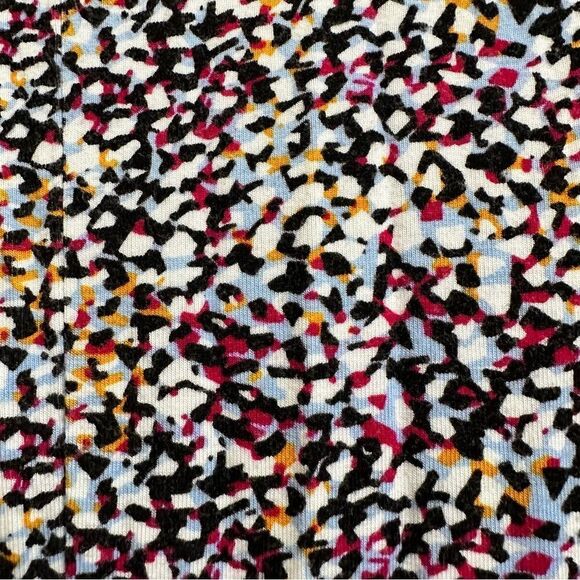 PHILOSOPHY ARTSY ART TO WEAR MULTI COLOR HIGH LOW HALF SLEEVE STRETCH TUNIC TOP - Picture 7 of 9